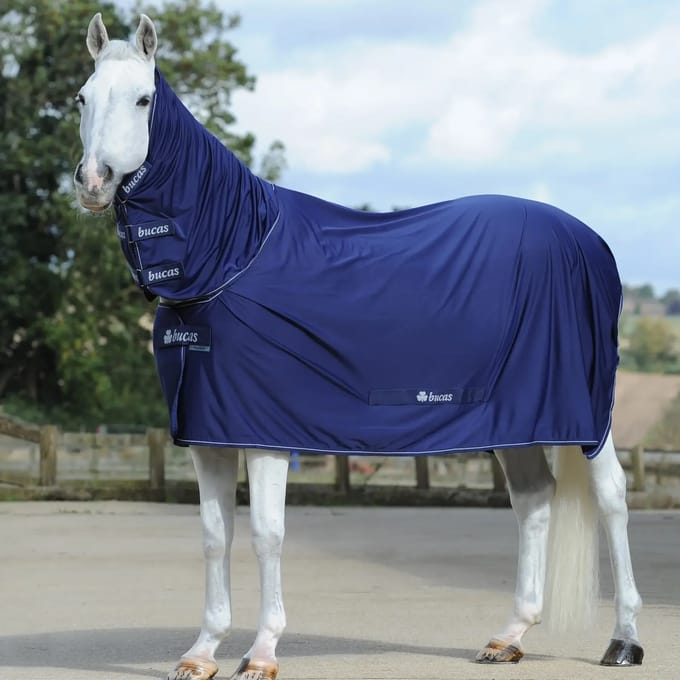 Bucas Deken Bucas Power Cooler Full Neck Donkerblauw-zilver