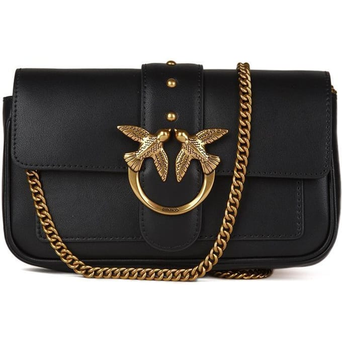 PINKO Schoudertas Love One Pocket C Black - Antique Gold Zwart