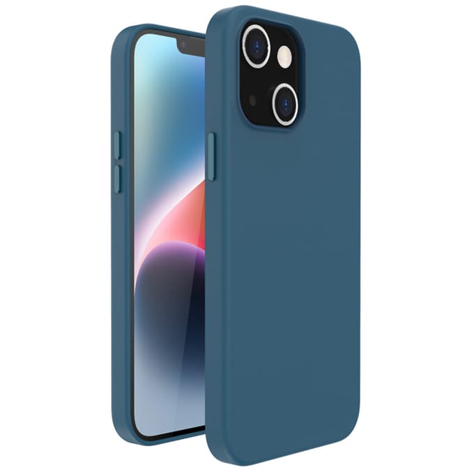 Accezz Hoesje - Geschikt voor Apple iPhone 14 Plus - Leather Backcover geschikt voor MagSafe - Donkerblauw
