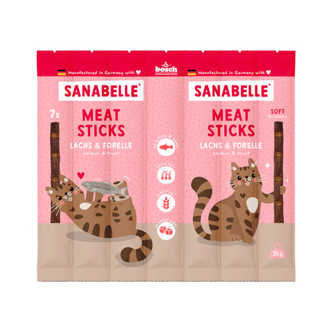 35g Sanabelle Meat Sticks Zalm & Forel Katten Snacks