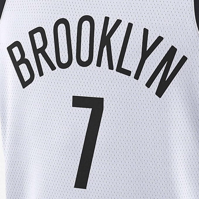 Maillot de Basketball Nike Coupe Droite Séchage Rapide - Nets Kevin Durant N°. 7 Maillot Homme Blanc 864401-103 S gray