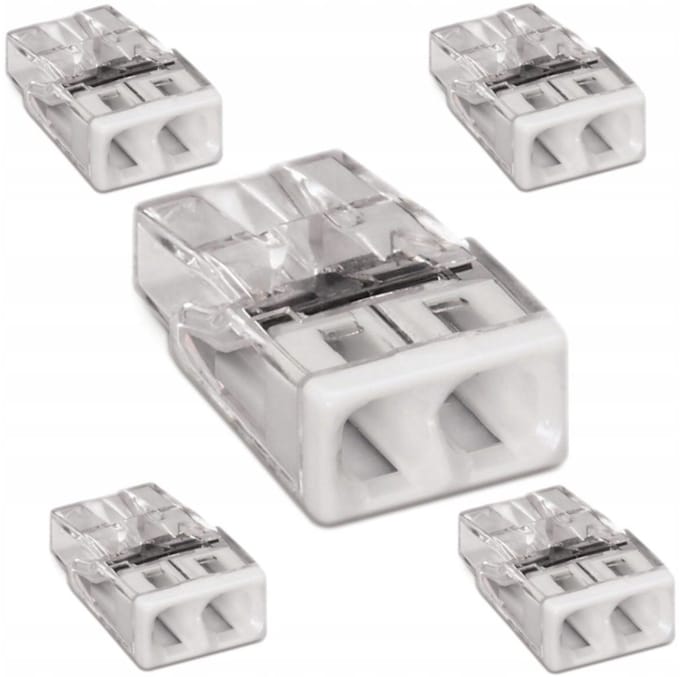 WAGO 2273-202 - 2-Voudige lasklem - Push-in voor massieve aders - 0,5-2,5mm² - 5 Stuks