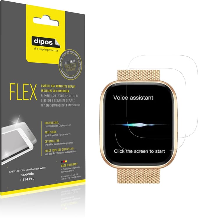 dipos – 2x Beschermfolie geschikt voor taopodo P114 Pro | 3D Full Cover Screenprotector | 100% Passend