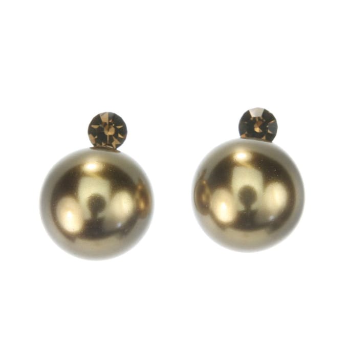 Behave - Oorknop - Parel met Steentje - 1,4 cm