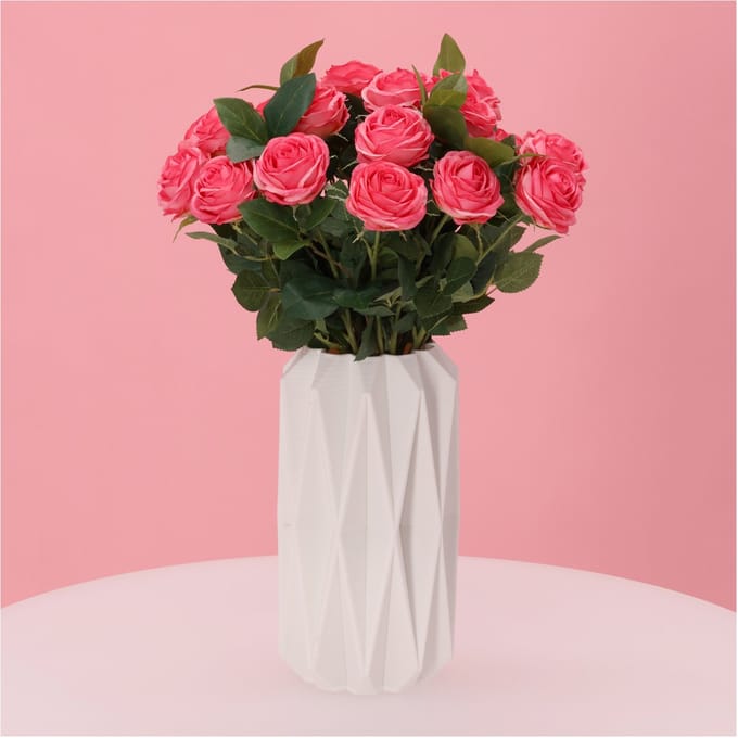 Handgebonden Kunstboeket Vela Modena 45 cm roze