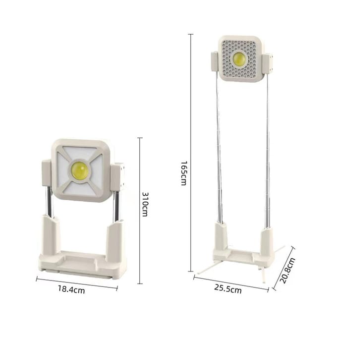 Zonne Werklicht Buiten Tentlicht Draagbaar Draagbaar USB Oplaadbaar Schijnwerper Campinglicht A gray