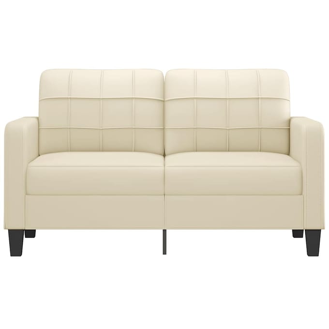 vidaXL - Tweezitsbank - 140 - cm - kunstleer - crèmekleurig