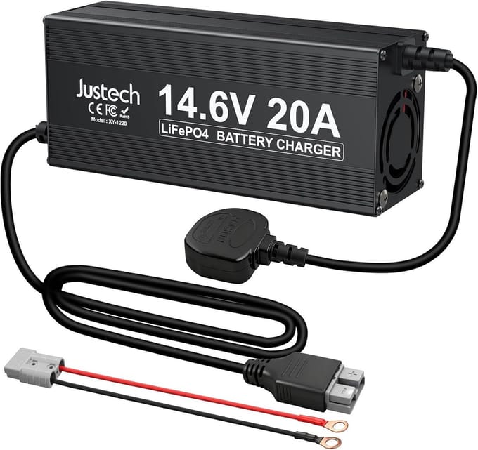 Slimme 20A Lithium Acculader 14,6V voor IJzerfosfaat Accu's met Veiligheidsfuncties