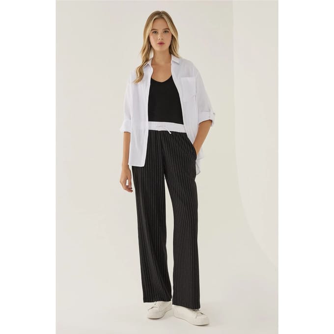 Elastische Taille Gestreepte Broek