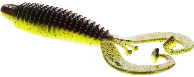 Westin RingCraw Curltail - 9cm - 6g - Black/Chartreuse - Creaturebait - Zwart