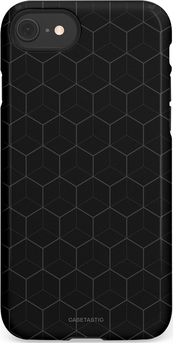 Casetastic hoesje geschikt voor Apple iPhone SE / Apple iPhone 7 / Apple iPhone 8 - Dubbellaagse bescherming - Hexago - Fashion Case - Zwart