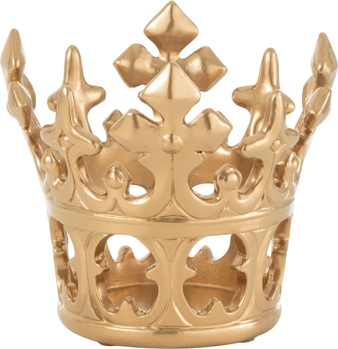J-Line decoratie Kroon - polyresin - goud