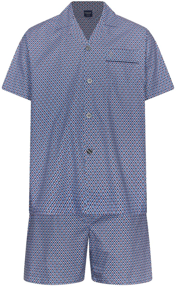 Robson - Shortama - Geweven Katoen - Blauw - Doorknoop - Maat 58
