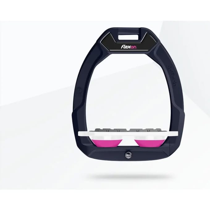 Veiligheids stijgbeugels Plat Grip Marine/Wit/Roze Flex-On Safe-On