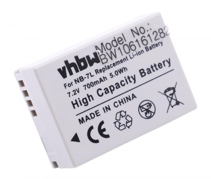 Camera accu compatibel met Canon NB-7L / 700 mAh