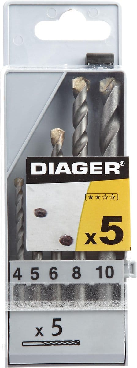 DIAGER - SET BOREN MULTI GEBRUIK - 4-5-6-8-10 MM