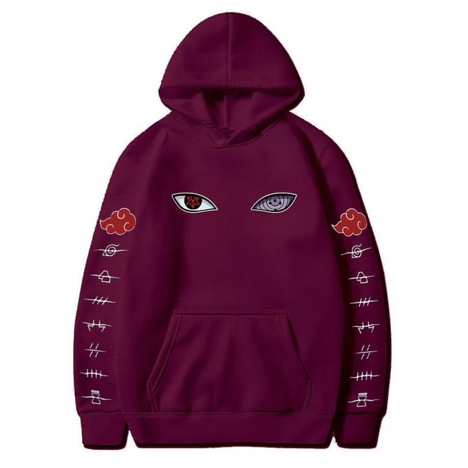 Naruto Cosplay sweat à capuche Harajuku sweats hommes sweat à capuche en coton M noir