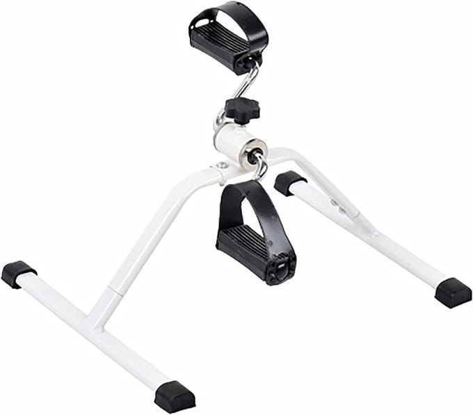 Mini Hometrainer - Pedaal Trainer - Armen en Benen Trainen - Verstelbare Weerstand - Compact Ontwerp - Wit Zwart