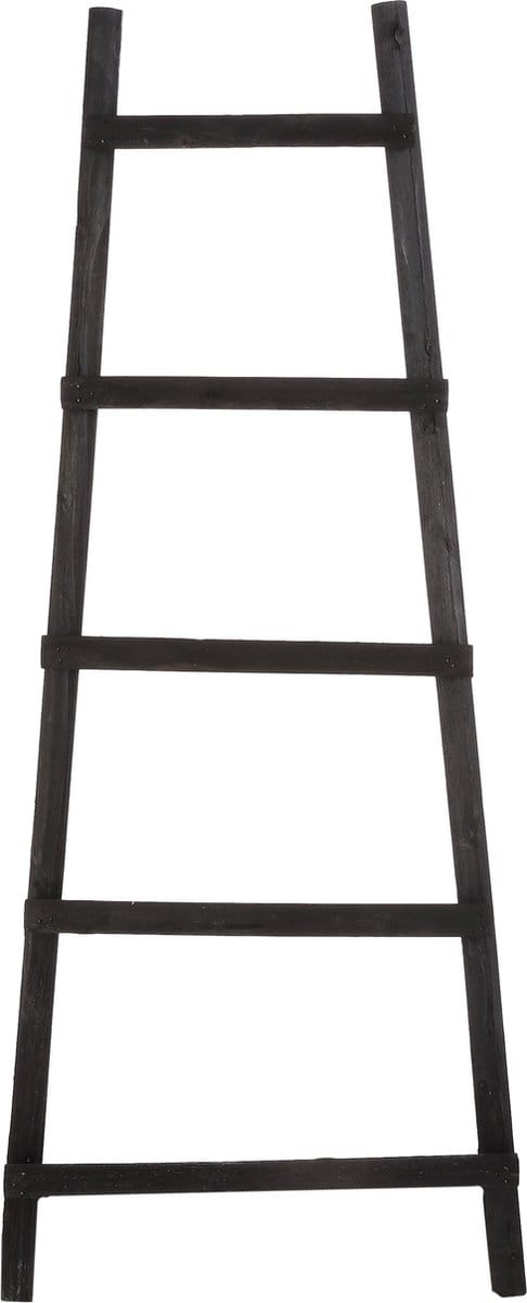 House of Seasons Ladderrek - L29 x B49 x H119 cm - Populierenhout - Zwart