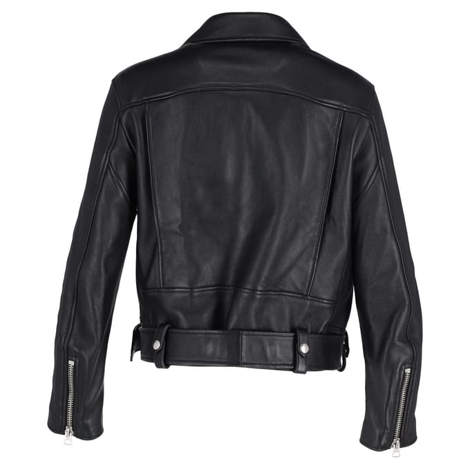 Acne Studios Zip-up Bikerjack in Zwart Leer