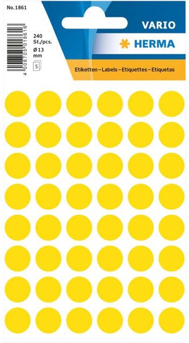 Herma 1861 Etiket Rond 12mm Geel