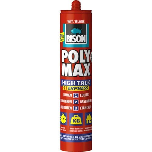 Bison Poly Max High Tack Express lijmkit Wit 440gr