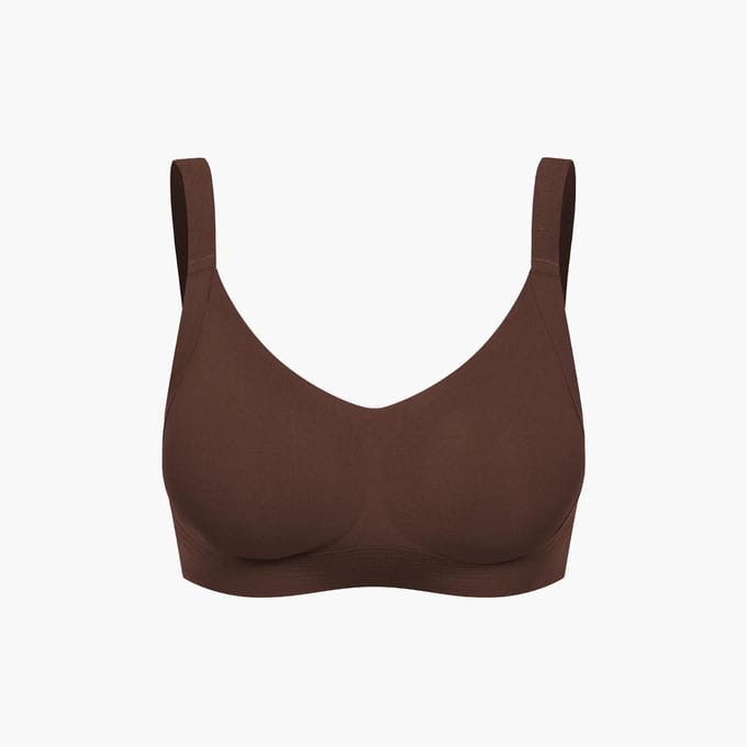 cfab - Naadloze compacte push-up bh - Bruin - M - BH Zonder Beugel Voorgevormd - Ondergoed - Naadlos