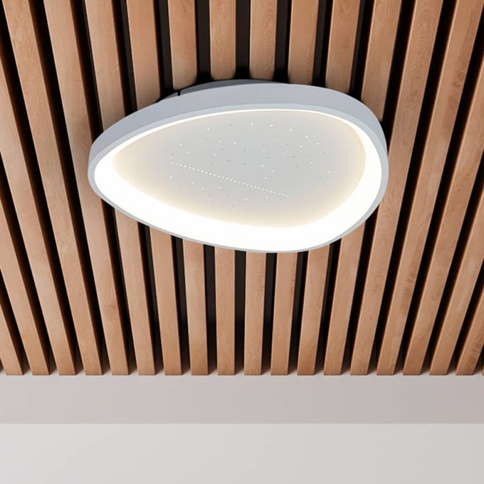 Näve LED plafondlamp Argesa, Ø 42 cm, wit, CCT, afstandsbediening