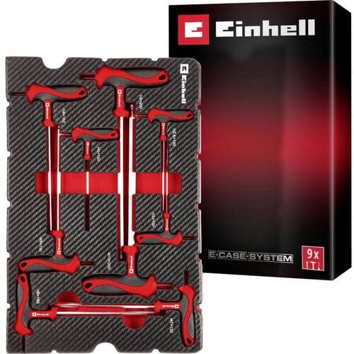 Einhell 370526 T-Griff Schraubendreher-Set 9-tlg. Einleger Pad Kofferinlegstuk 9-delig