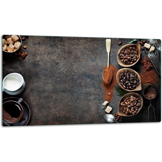 TMK ArtDeko - Snijplank - 52x30 cm - Glas - Koffiemotief
