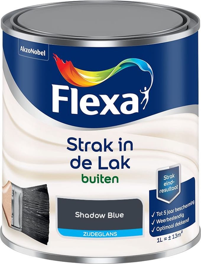 Flexa - Strak In De Lak Buitenlak Zijdeglans - Shadow Blue - Mengverf - 1 L