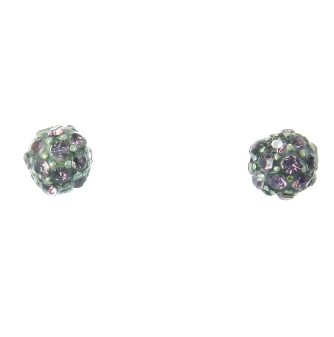 Behave - Oorknop bolvormig met steentjes - 6mm