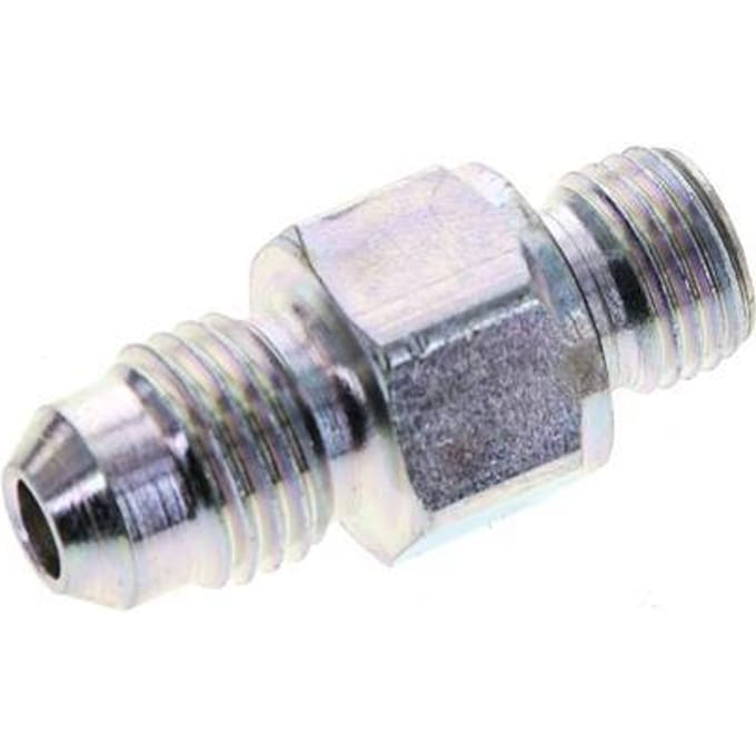 JIC  Dubbele Nippel M10 X 1 X UNF 7/16''-20 Staal NBR 310bar