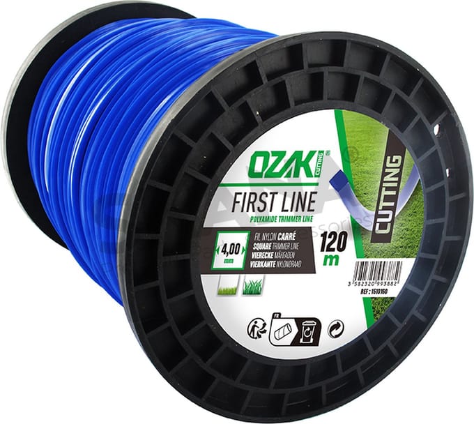 Rol vierkante nylondraad OZAKI - Lengte: 120 m, Ø: 4,00mm