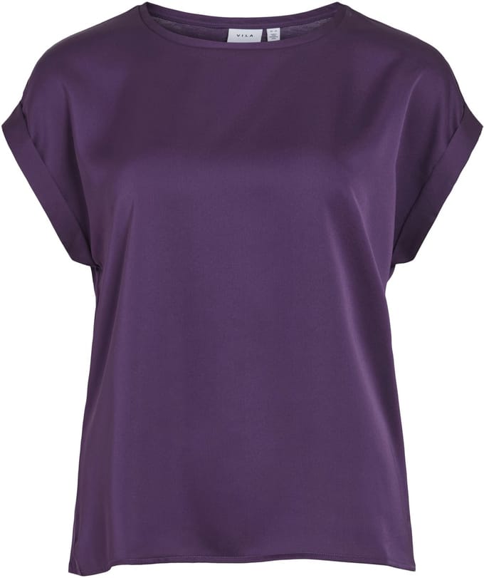 VILA - VIELLETTE S/S SATIN TOP - NOOS - Dames - Blouses