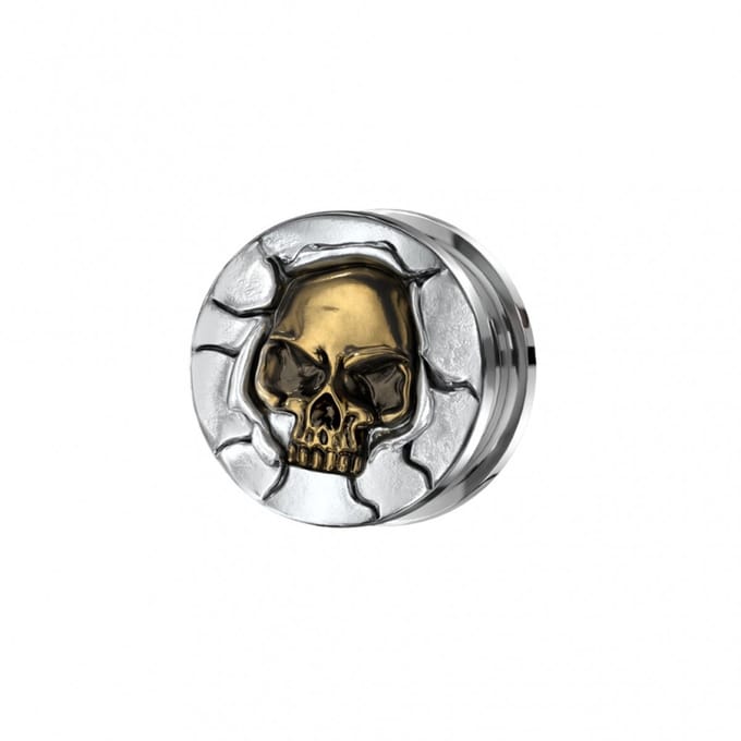 12 mm screw fit brons skull - LMPiercings