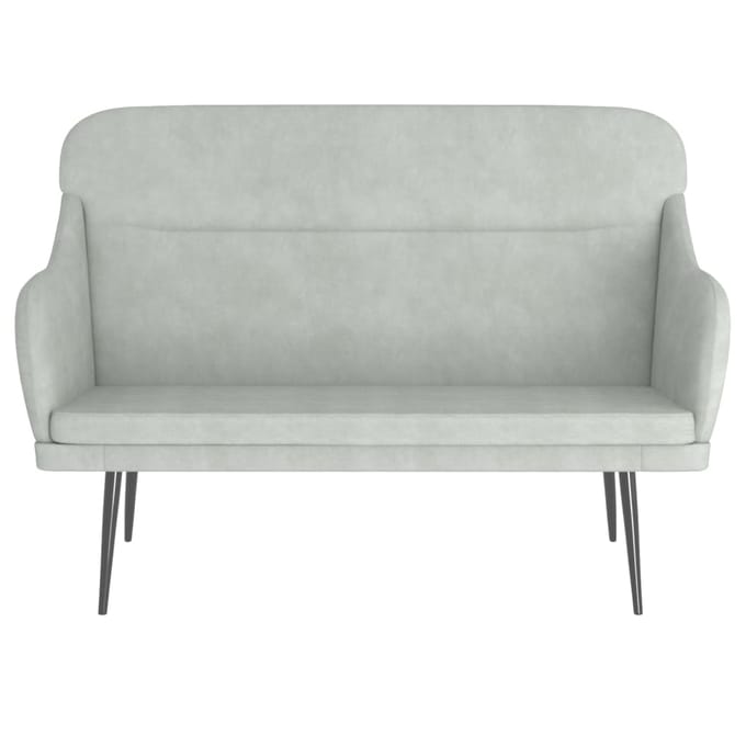 vidaXL - Bankje - 110x76x80 - cm - fluweel - lichtgrijs