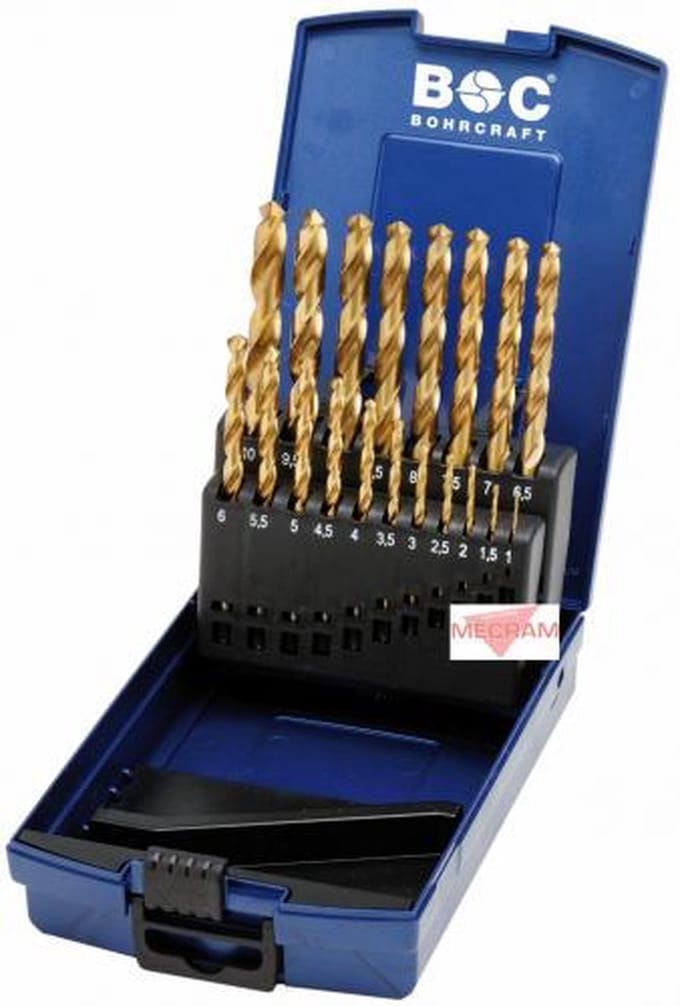 Bohrcraft borenset DIN 338 spiraalboren HSS-TIN 25-delig