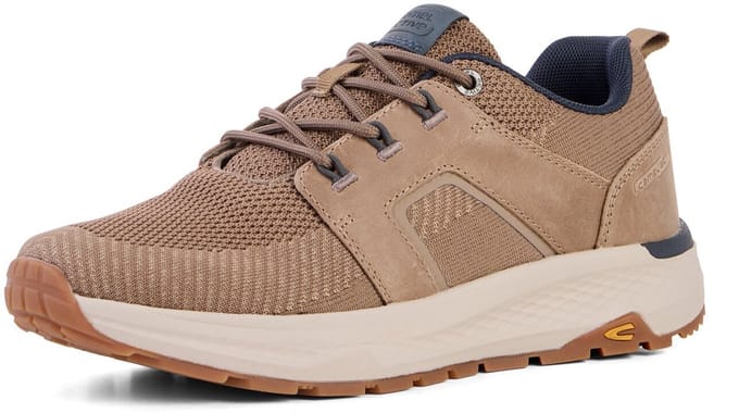 camel active Sneaker van leer en textiel - Maat menswear-46 - zand