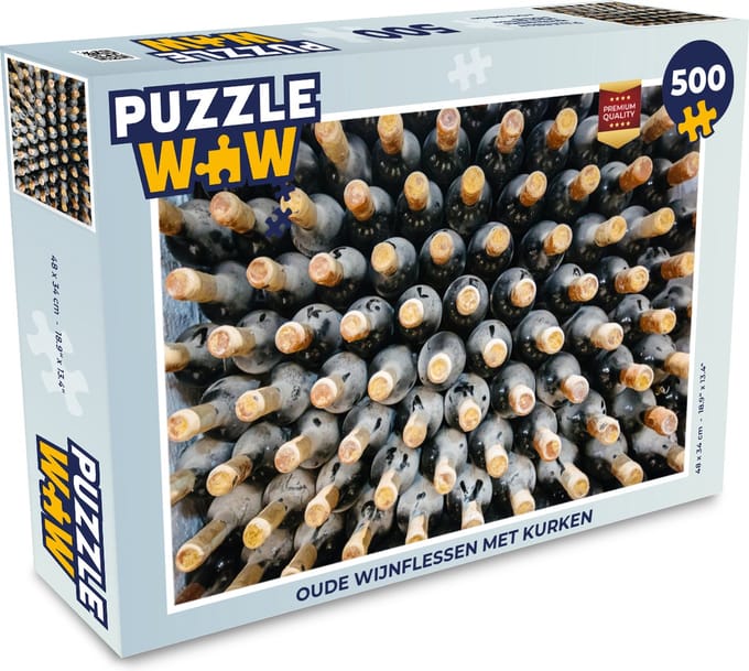 Puzzel Oude wijnflessen met kurken - Legpuzzel - Puzzel 500 stukjes