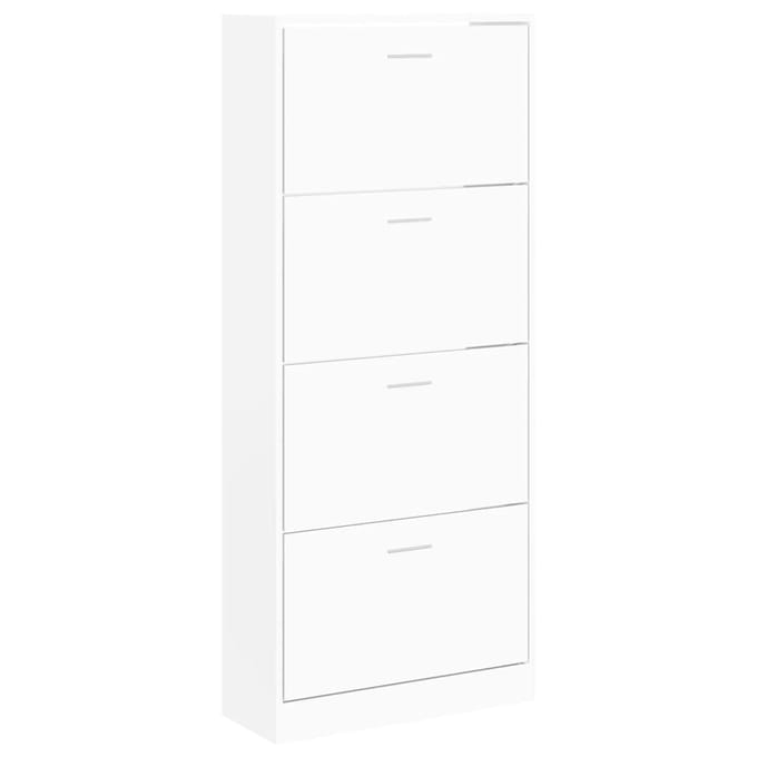 vidaXL - Schoenenkast - 63x24x147 - cm - bewerkt - hout - wit