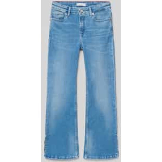 Flared jeans van katoenmix
