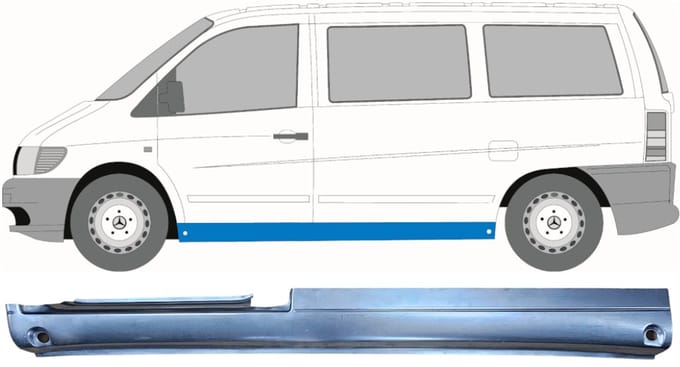 Volledige dorpel voor Mercedes Vito I W638 1996-2003 / Links