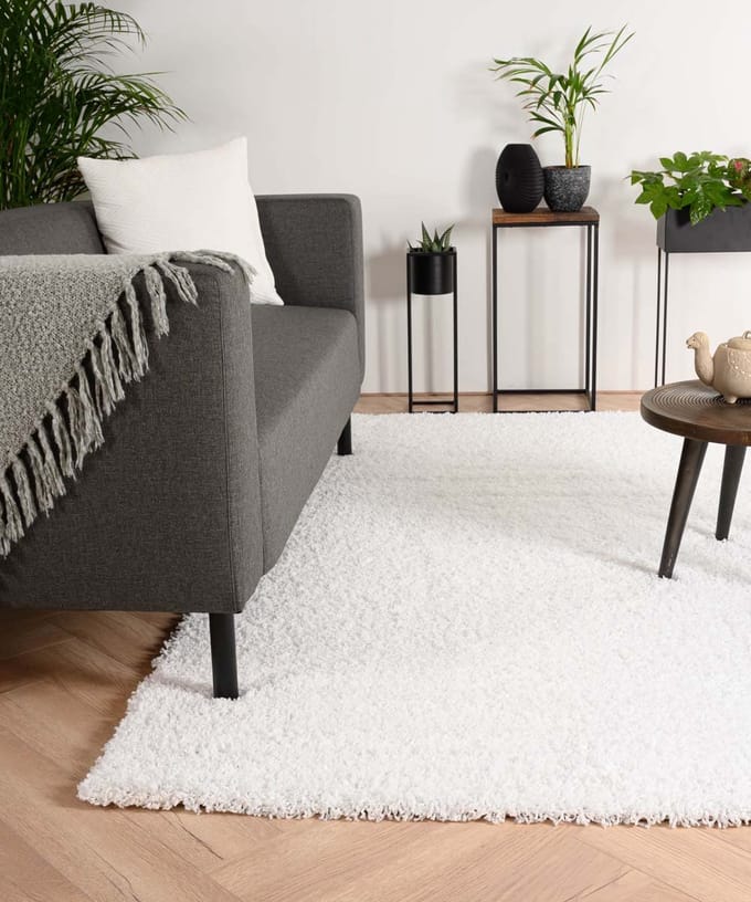 Hoogpolige loper - Shaggy Trend wit 80x250