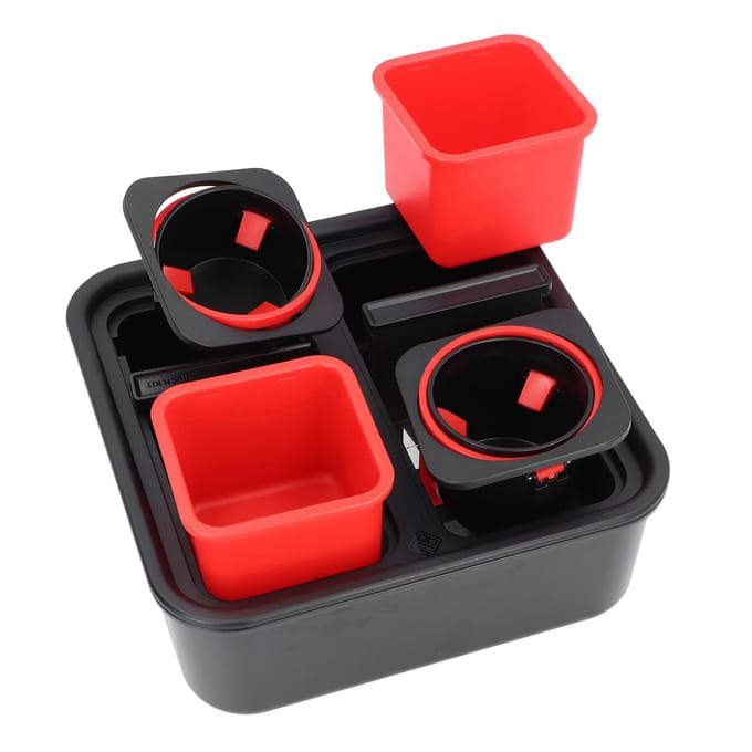 Bank Bekerhouder Dienblad Grote Capaciteit Kantelbestendig Koude Warmtebehoud Ondersteuning Sofa Caddy Snack L red