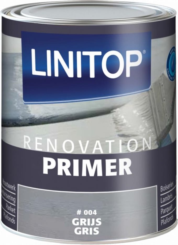 Gekleurde halfdekkende grondlaag LINITOP RENOVATION PRIMER Grijs 0.5 liter