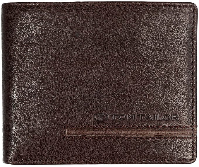 TOM TAILOR portemonnee Devon Jeans Wallet Brown donkerbruin