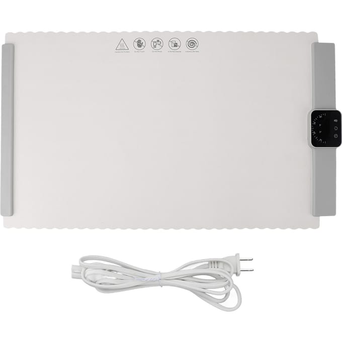 Elektrische Warmhoudplaat 10s Snelle Verwarming 5 Temperatuurinstellingen 4 Timer Digitale Display Oprolbaar Voedsel white