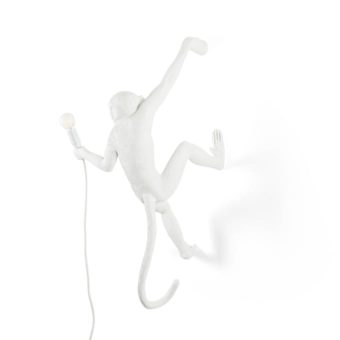SELETTI LED decoratie-wandlamp Monkey Lamp, wit, rechts
