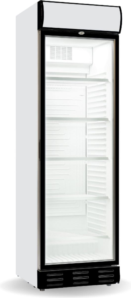 Alfa Horeca Display Koelkast Wit Met Slot | Glazen Deur | 385 Liter | 595 x 650 x 2000 mm